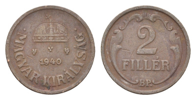 Венгрия 2 филлера 1940 BP KM 506 бронза 4665-465