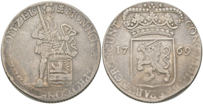 Нидерланды 1 дукат 1769  KM 52.4, Dav ECT 4914, Ver 87.1, Delmonte 976  серебро    4552-635
