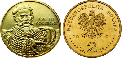 Польша 2 злотых 2001 MW, серия Польские короли, Ян III Собеский (1674-1696) KM 423 нордик UNC 4676-123