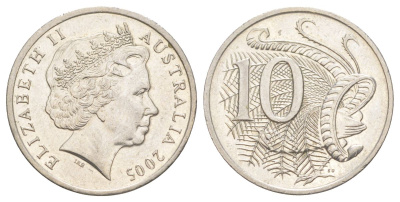 Австралия 10 центов 2005 KM 402 медно-никель 4629-655
