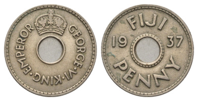 Фиджи 1 пенни 1937 Георг VI (1936-1952) KM 7 медно-никель 4686-841