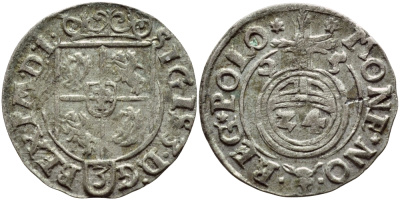 ПОЛЬША 1/24 ТАЛЕРА 1625 СИГИЗМУНД III (1587-1632) KM 15 серебро 3896-823