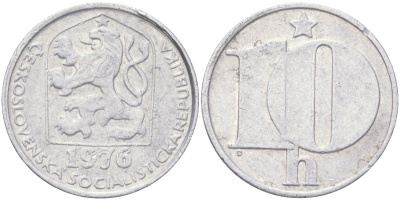 Чехословакия 10 геллеров 1976 KM 80 алюминий 4613-1046