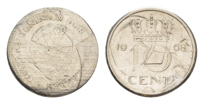 Нидерланды 10 центов 1968 Юлиана (1948-1980) KM 182 никель 4615-463