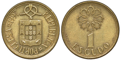 Португалия 1 эскудо 1997 KM 631 никель латунь 4173-662