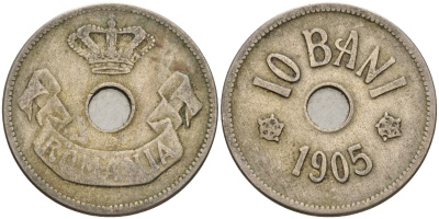 Румыния 10 бани 1905 Кароль I (1881-1914) KM 32 медно-никель 25-1352
