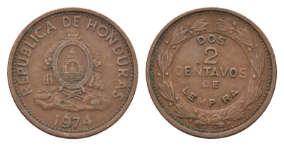 Гондурас 2 сентаво 1974 KM 78a сталь плакированная медью 4674-963