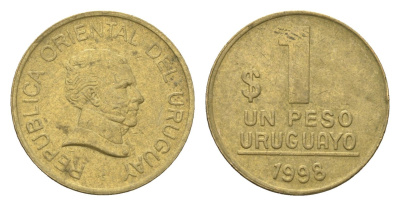 Уругвай 1 песо 1998 KM 103.2 алюминиевая бронза 4664-368