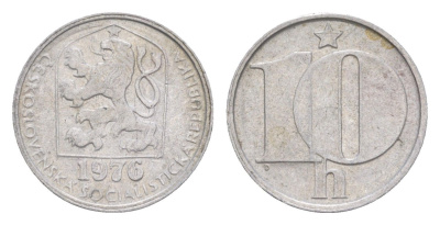 Чехословакия 10 геллеров 1976 KM 80 алюминий 4647-1149