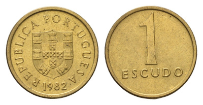 Португалия 1 эскудо 1982 KM 614 никель латунь UNC 4679-534