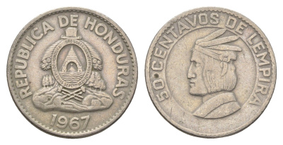 Гондурас 50 сентаво 1967 KM 80 медно-никель 4663-736