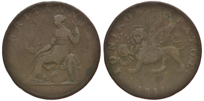 Греция, Ионические острова 2 лепты 1819 Британская администрация (1809-1863) KM 31 медь 3896-714