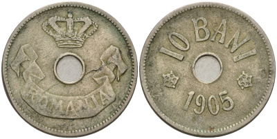Румыния 10 бани 1905 Кароль I (1881-1914) KM 32 медно-никель 93-121