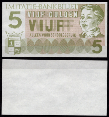 Нидерланды 5 гульденов ND школьные деньги, односторонний бумага UNC (пресс) 7457-8-1-1