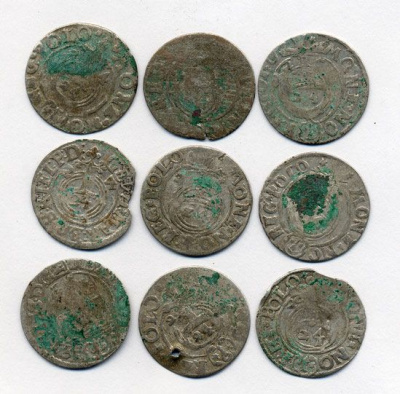 ПОЛЬША ЛОТ ИЗ 9 МОНЕТ В ПОЛТАРАК XVII век M12-13-10