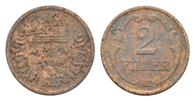 Венгрия 2 филлера 1935 BP KM 506 бронза 4664-847