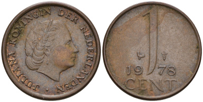 Нидерланды 1 цент 1978 Юлиана (1948-1980) КМ 180 бронза    4602-517