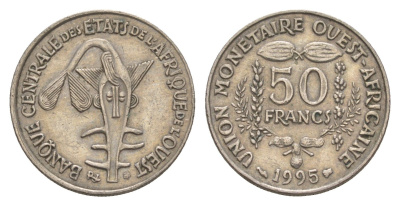Западная Африка (BCEAO) 50 франков 1995 KM 6 медно-никель 4655-828