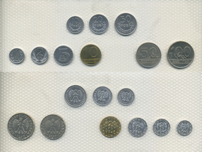 ПОЛЬША НАБОР ИЗ 9 МОНЕТ 1981-1990 ЗАПАЙКА В ЦЕЛЛОФАН UNC 3-6-3-61