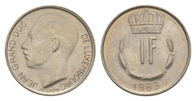 Люксембург 1 франк 1983 Герцог Жан (1964-1999) KM 55 медно-никель 4643-548