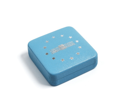 Франция 100 франков - 15 экю 1992 Жан Моне, в оригинальной коробке с сертификатом KM 1012 серебро PROOF 7-5-6-35