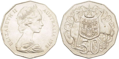 Австралия 50 центов 1978 Елизавета II (1952-2022), герб, кенгуру KM 68 медно-никель 4184-1024