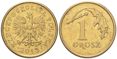 Польша 1 грош 2013 Y 276 марганец латунь UNC 4614-255