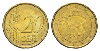 Эстония 20 евроцентов 2011 KM 65 нордик UNC 4629-335