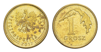 Польша 1 грош 2017 Y 923 сталь плакированная латунью 4625-138