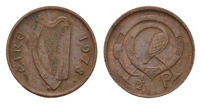 Ирландия 1/2 пенни 1978 птичка KM 19 бронза 4608-126