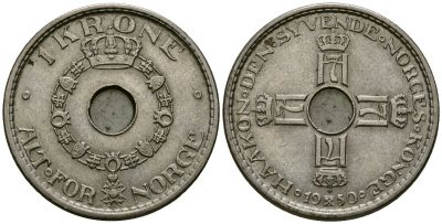 Норвегия 1 крона 1950 Хокон VII (1905 - 1957) KM 385 медно-никель 4582-616