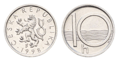 Чехия 10 геллеров 1998 KM 6 алюминий UNC 192-548
