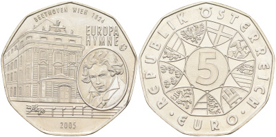 Австрия 5 евро 2008 100 лет со дня рождения Герберта фон Караяна KM 3156 серебро UNC 4593-122