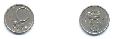 НОРВЕГИЯ 10 ЭРЕ 1984 KM 416 медно-никель 4379-335