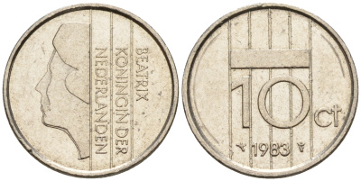Нидерланды 10 центов 1983 Беатрикс (1980-2013) КМ 203 никель    4602-543