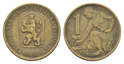 Чехословакия 1 крона 1966 Женщина сажает липовое дерево KM 50 алюминиевая бронза 4673-927