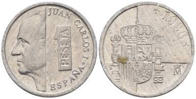 Испания 1 песета 1990 Хуан Карлос I (1975 - 2014) KM 832 алюминий 4154-523