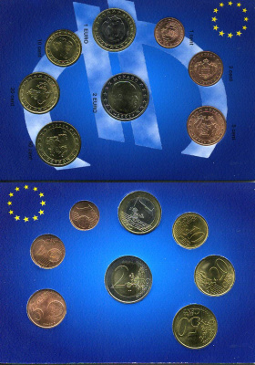 МОНАКО ЕВРОНАБОР ИЗ 8 МОНЕТ 2001-2002 В КАРТОННОМ БУКЛЕТЕ UNC 00-00