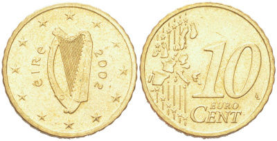 Ирландия 10 евроцентов 2002 KM 35 нордик UNC 4614-745