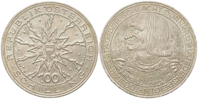 Австрия 100 шиллингов 1978 700 лет битве на Моравском поле KM 2939 серебро 1066-3-43