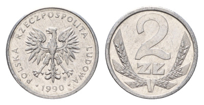 Польша 2 злотых 1990 Y 80.3 алюминий 4674-952
