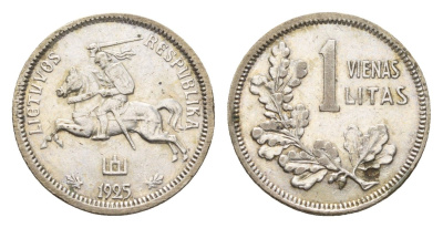 Литва 1 лит 1925 год-тип KM 76 серебро 4158-118