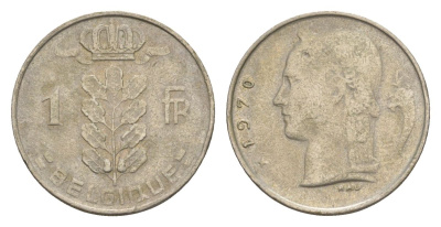 Бельгия 1 франк 1970 Belgique, Бодуэн I (1951-1993) KM 142 медно-никель 4632-557