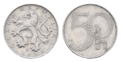 Чехия 50 геллеров 1994 KM 3 алюминий 192-561