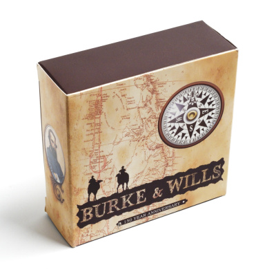 Австралия 1 доллар 2010 экспедиция Берка и Уиллса, цветная эмаль, коробка, сертификат серебро PROOF 4-3-3-08