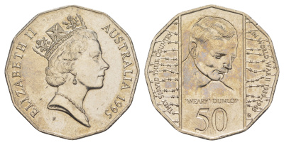 Австралия 50 центов 1995 50 лет со дня окончания Второй Мировой войны KM 294 медно-никель UNC 4645-436