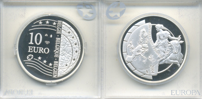 Бельгия 10 евро 2004 Расширение Европейского Союза KM 234 серебро PROOF 00-00