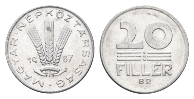Венгрия 20 филлеров 1987 BP KM 573 алюминий 4668-131
