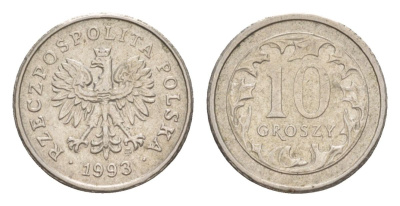 Польша 10 грошей 1993 Y 279 медно-никель 4625-728