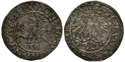 Польша 1/2 гроша 1561 Сигизмунд II Август (1544-1572), вес 1,2 гр. Gumowski 598, Kopicki 3264 серебро 1516-1442